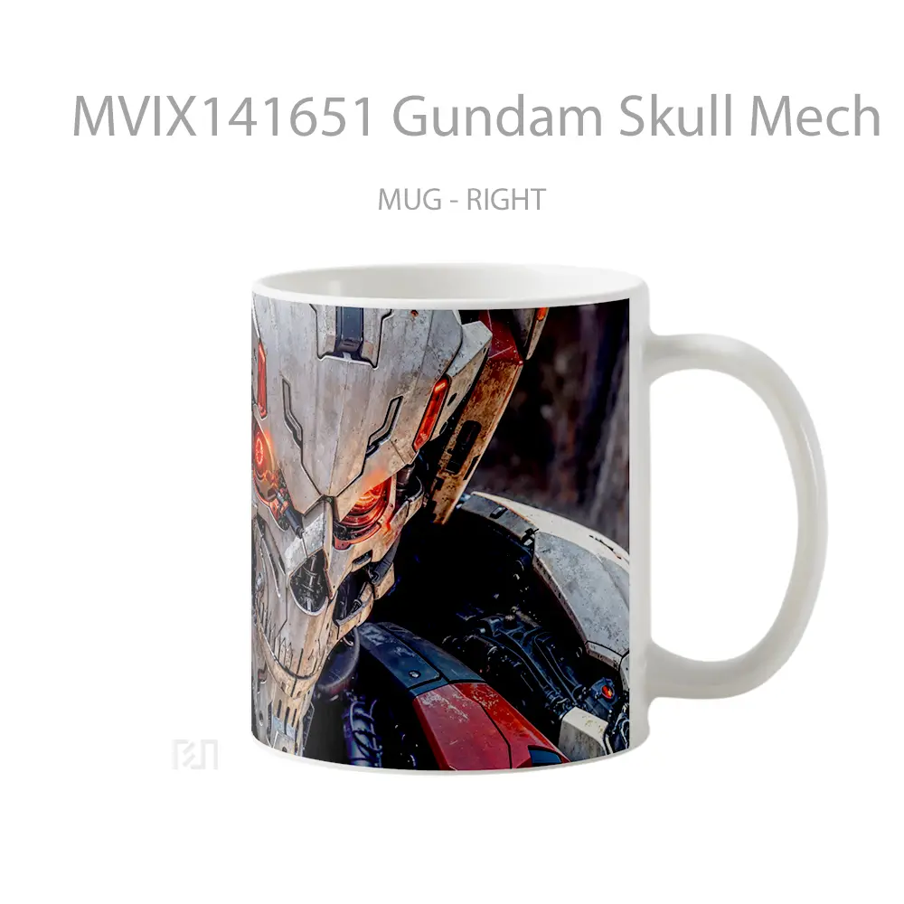 Mug Gundam Skull Mech Gelas Keramik Unik - All-side / Desain
