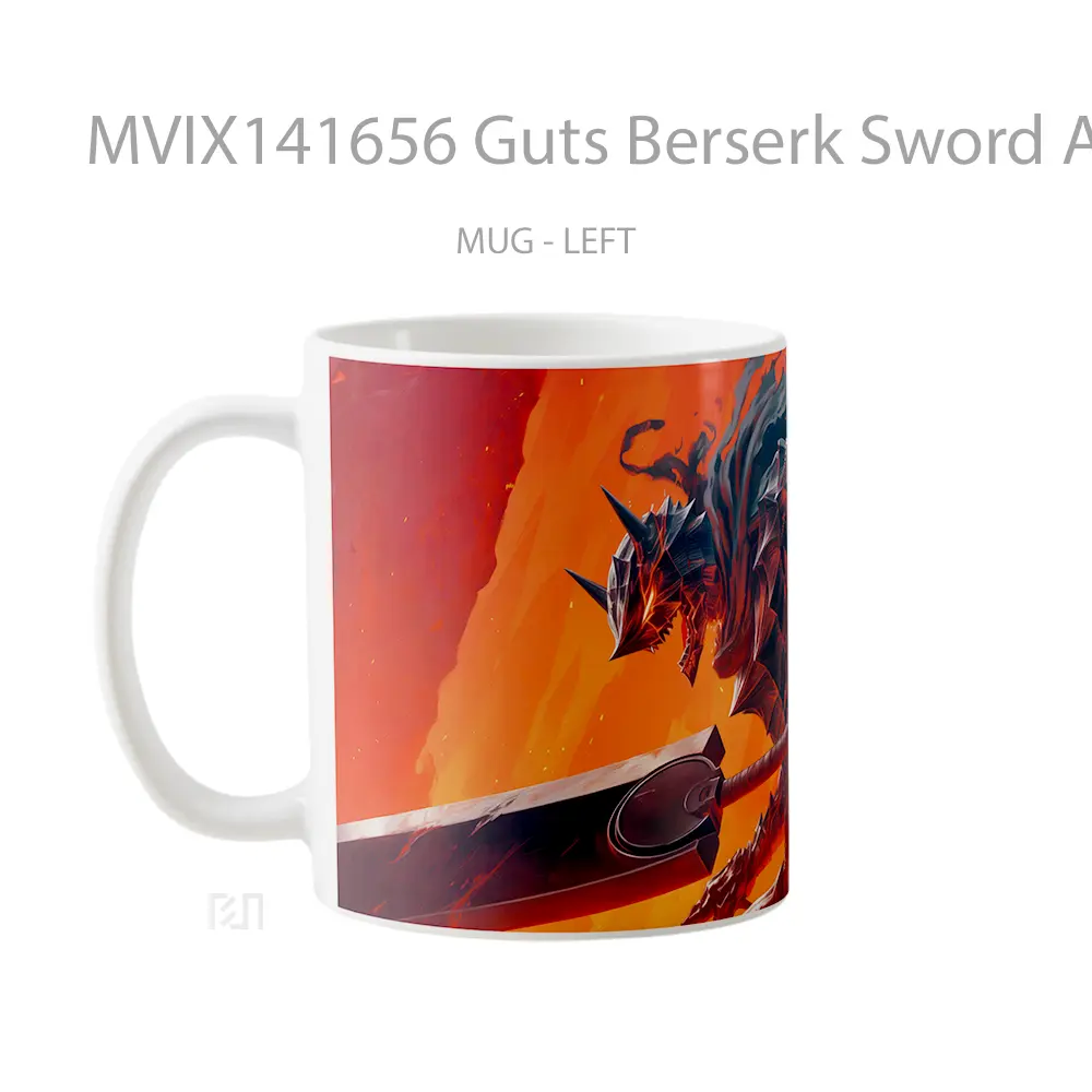 Mug Guts Berserk Sword Armor Gelas Keramik Unik - All-side / Desain