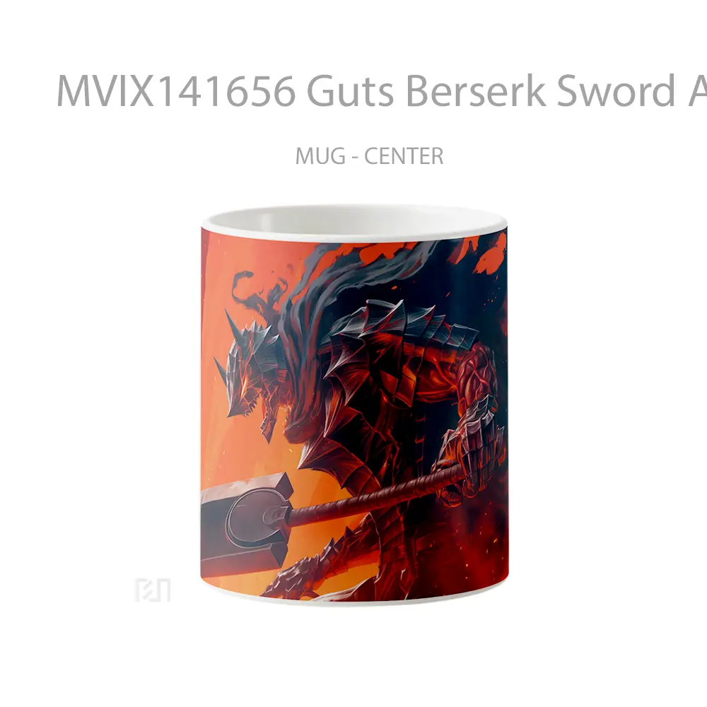 Mug Guts Berserk Sword Armor Gelas Keramik Unik