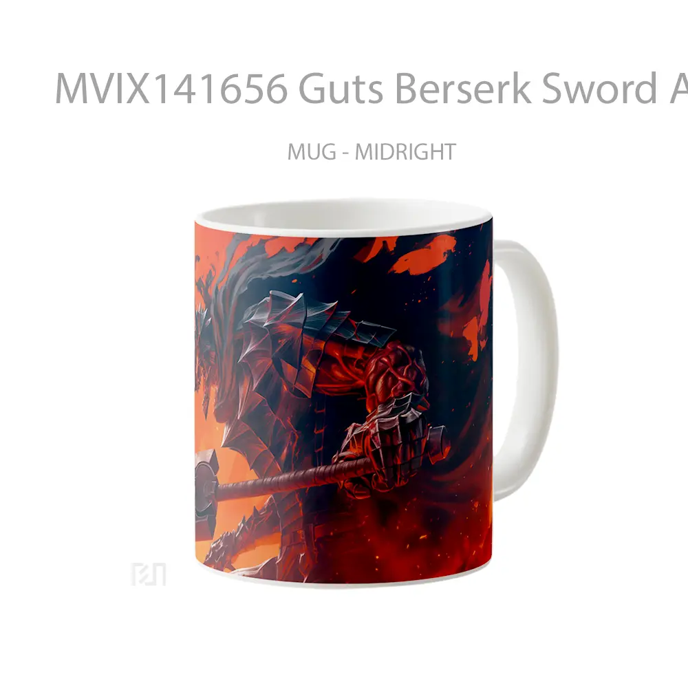 Mug Guts Berserk Sword Armor Gelas Keramik Unik - All-side / Desain