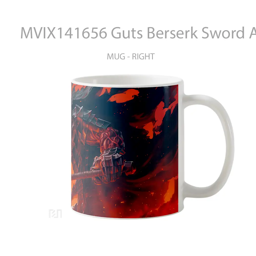 Mug Guts Berserk Sword Armor Gelas Keramik Unik - All-side / Desain