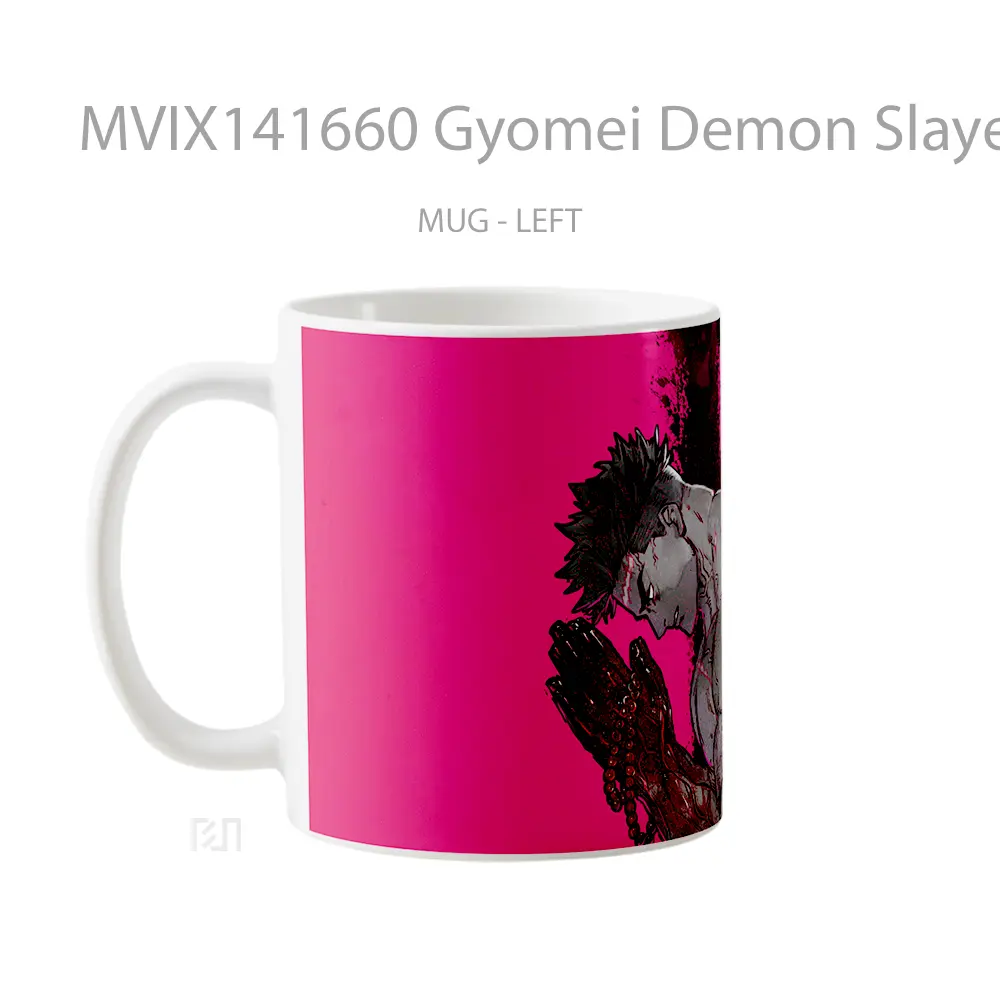 Mug Gyomei Demon Slayer Stone Hashira Gelas Keramik Unik - All-side / Desain