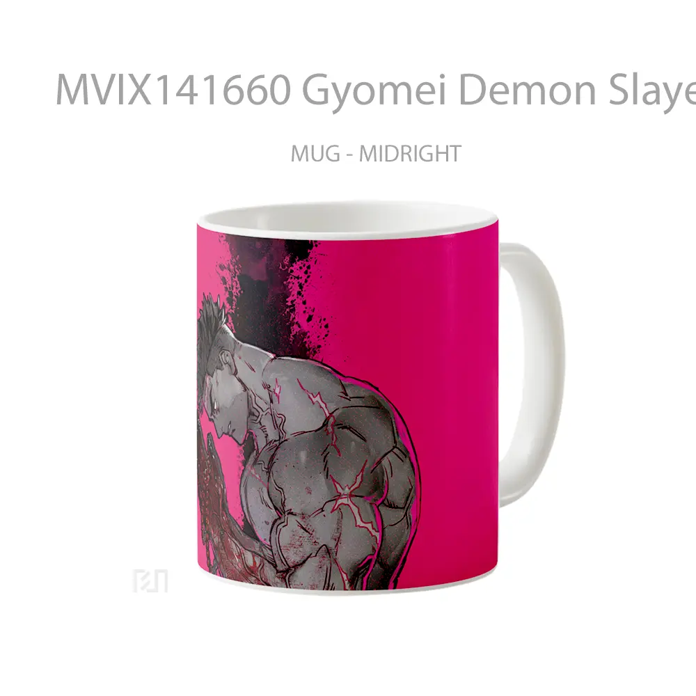 Mug Gyomei Demon Slayer Stone Hashira Gelas Keramik Unik - All-side / Desain
