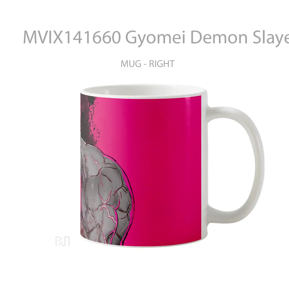 Mug Gyomei Demon Slayer Stone Hashira Gelas Keramik Unik - All-side / Desain