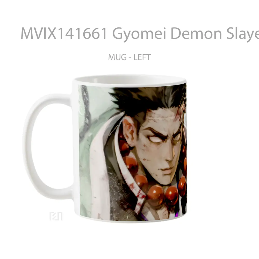 Mug Gyomei Demon Slayer Stone Hashira Gelas Keramik Unik - All-side / Desain