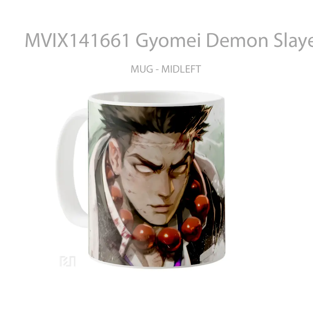 Mug Gyomei Demon Slayer Stone Hashira Gelas Keramik Unik - All-side / Desain