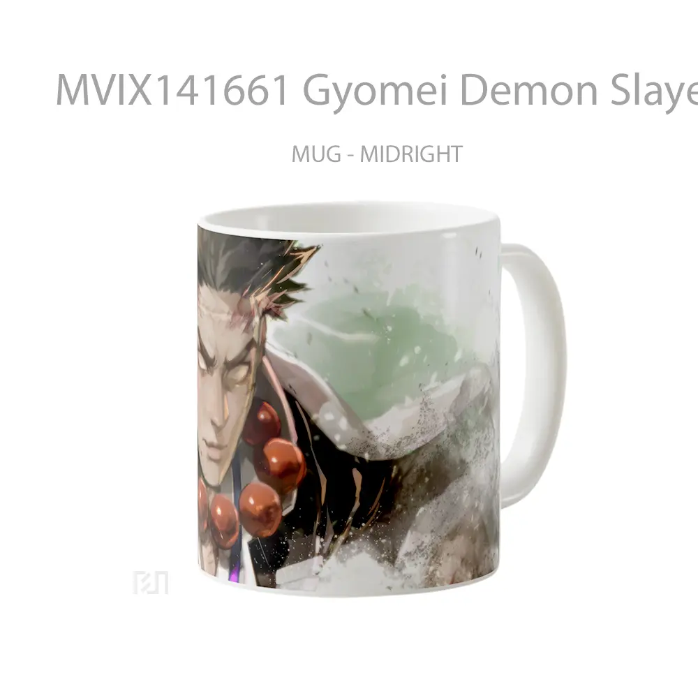 Mug Gyomei Demon Slayer Stone Hashira Gelas Keramik Unik - All-side / Desain