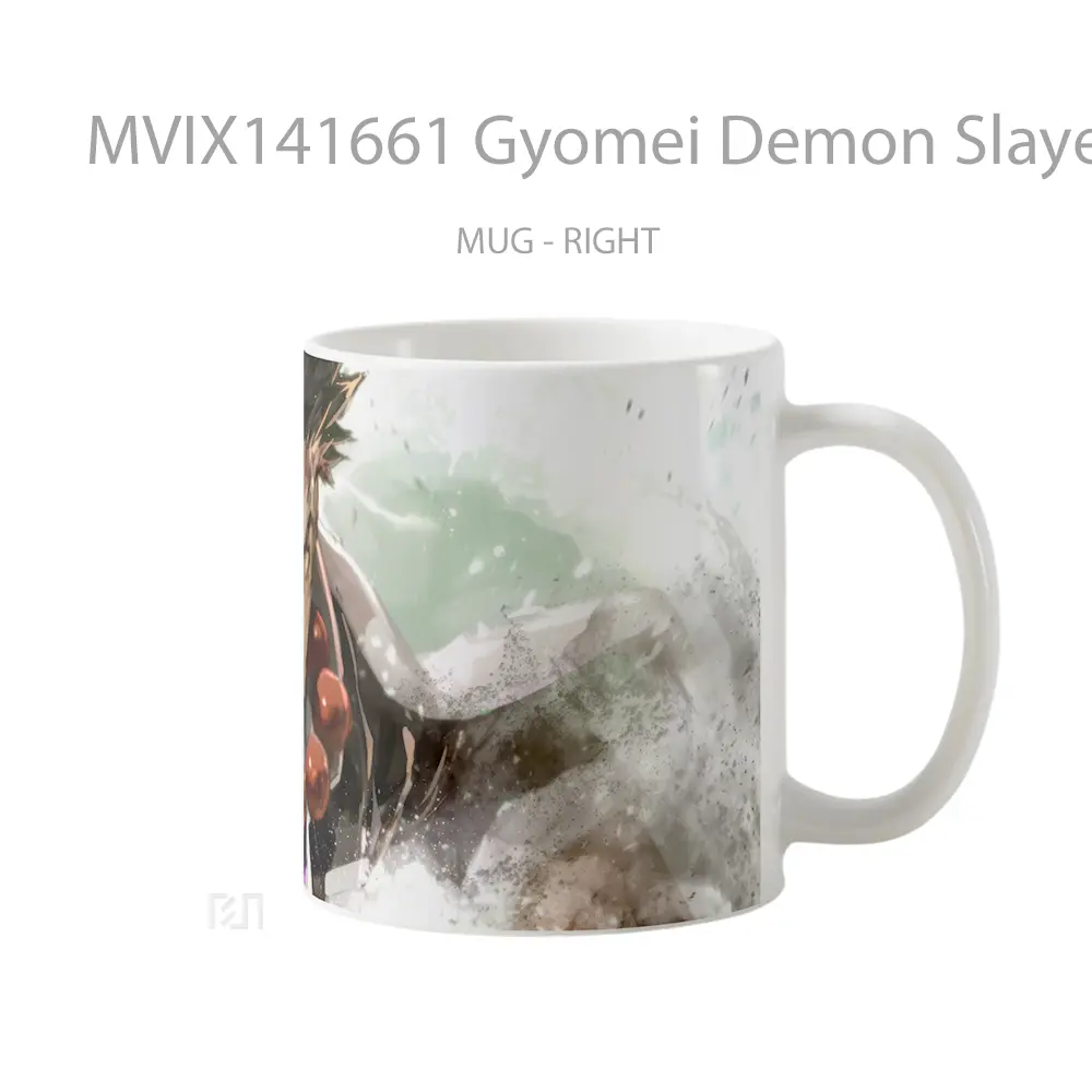 Mug Gyomei Demon Slayer Stone Hashira Gelas Keramik Unik - All-side / Desain