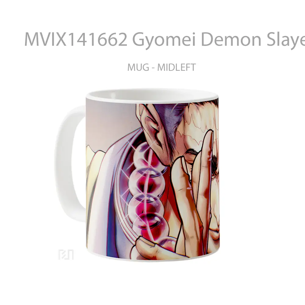 Mug Gyomei Demon Slayer Stone Hashira Gelas Keramik Unik - All-side / Desain