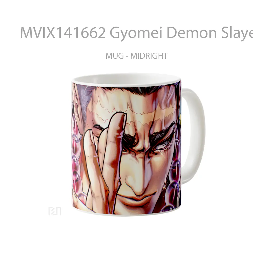 Mug Gyomei Demon Slayer Stone Hashira Gelas Keramik Unik - All-side / Desain