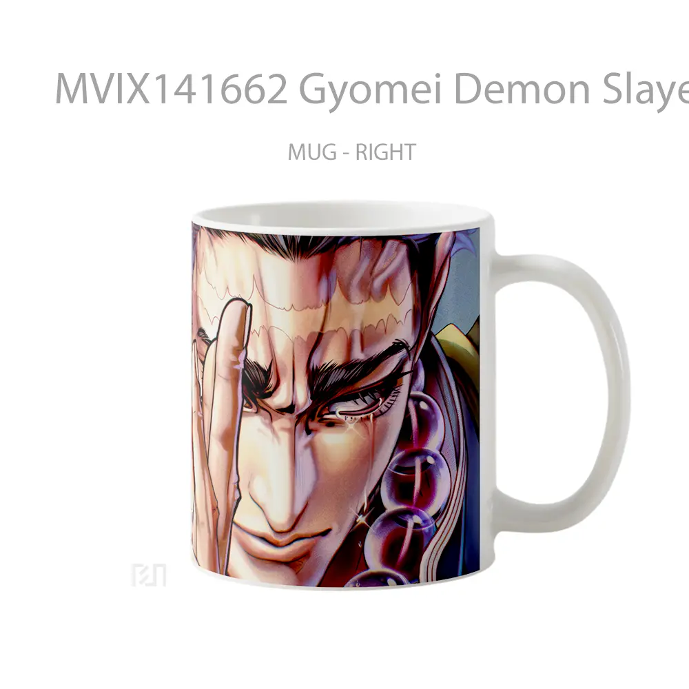 Mug Gyomei Demon Slayer Stone Hashira Gelas Keramik Unik - All-side / Desain