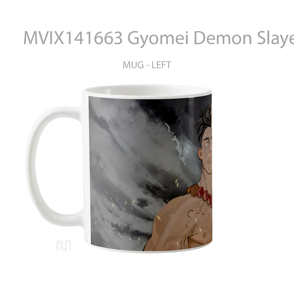 Mug Gyomei Demon Slayer Stone Hashira Gelas Keramik Unik - All-side / Desain