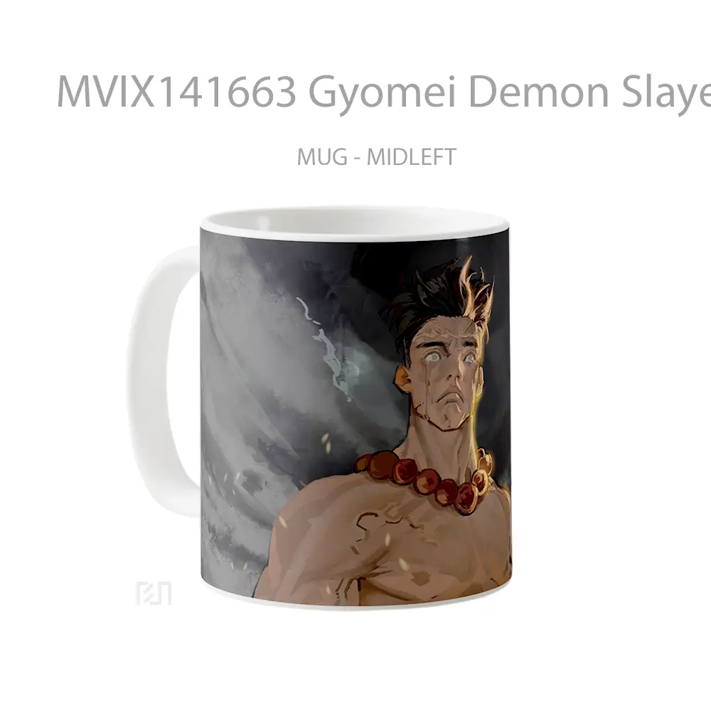 Mug Gyomei Demon Slayer Stone Hashira Gelas Keramik Unik - All-side / Desain