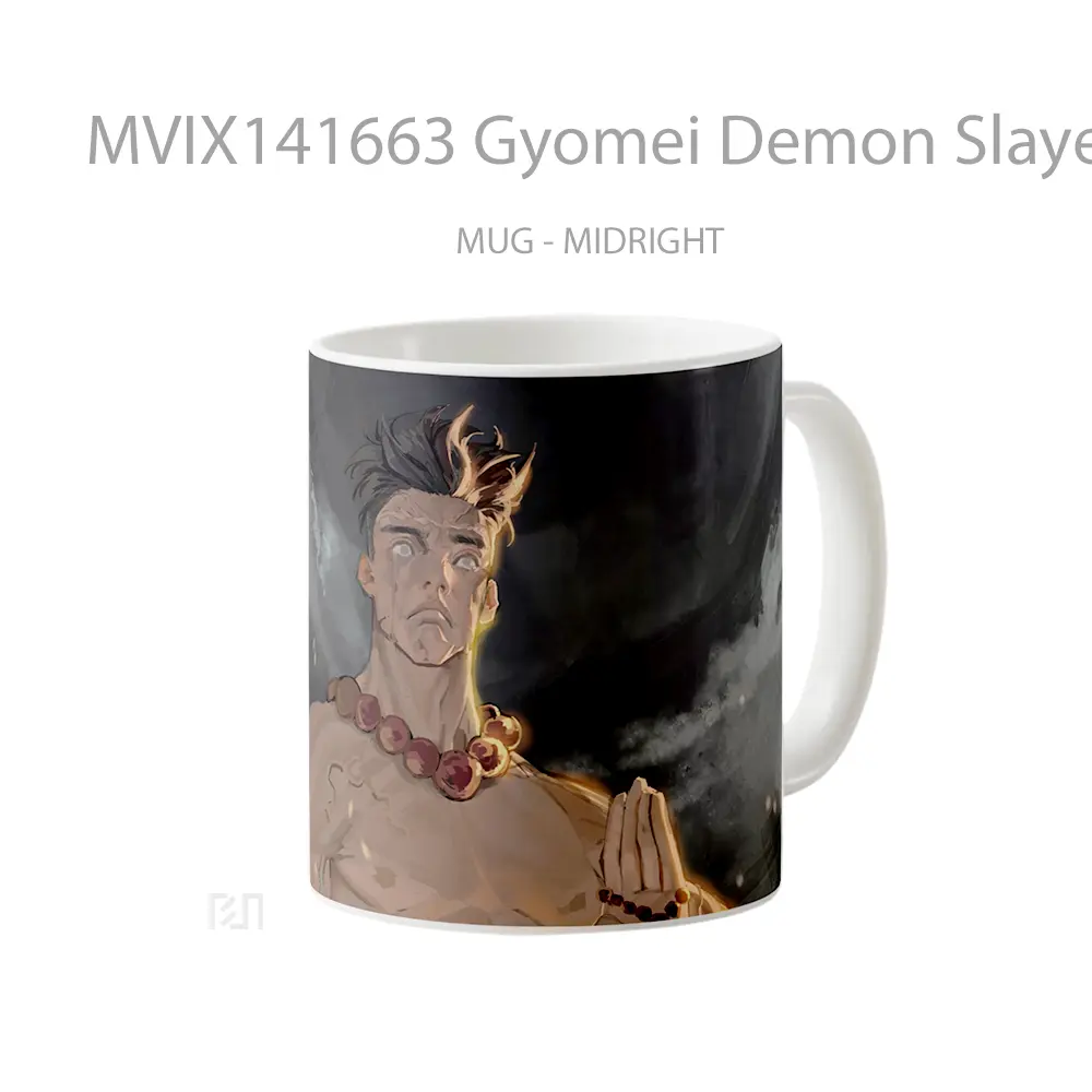 Mug Gyomei Demon Slayer Stone Hashira Gelas Keramik Unik - All-side / Desain
