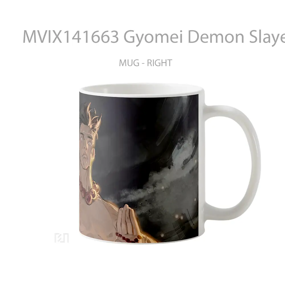 Mug Gyomei Demon Slayer Stone Hashira Gelas Keramik Unik - All-side / Desain