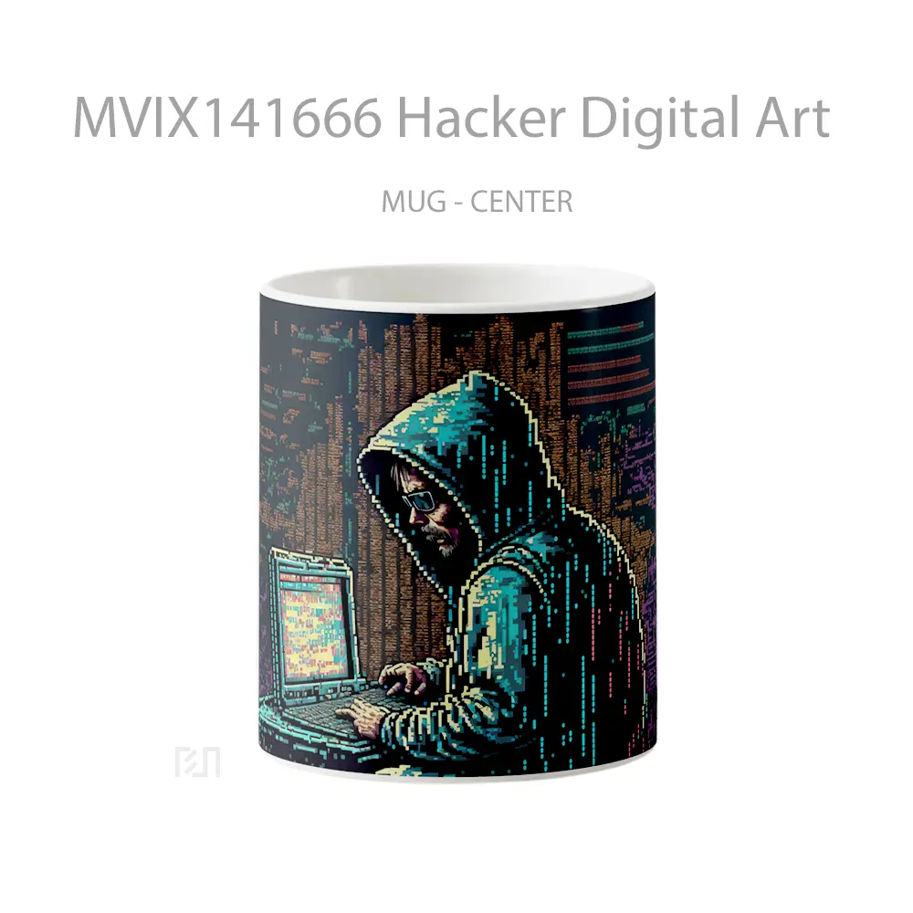 Mug Hacker Digital Art Gelas Keramik Unik