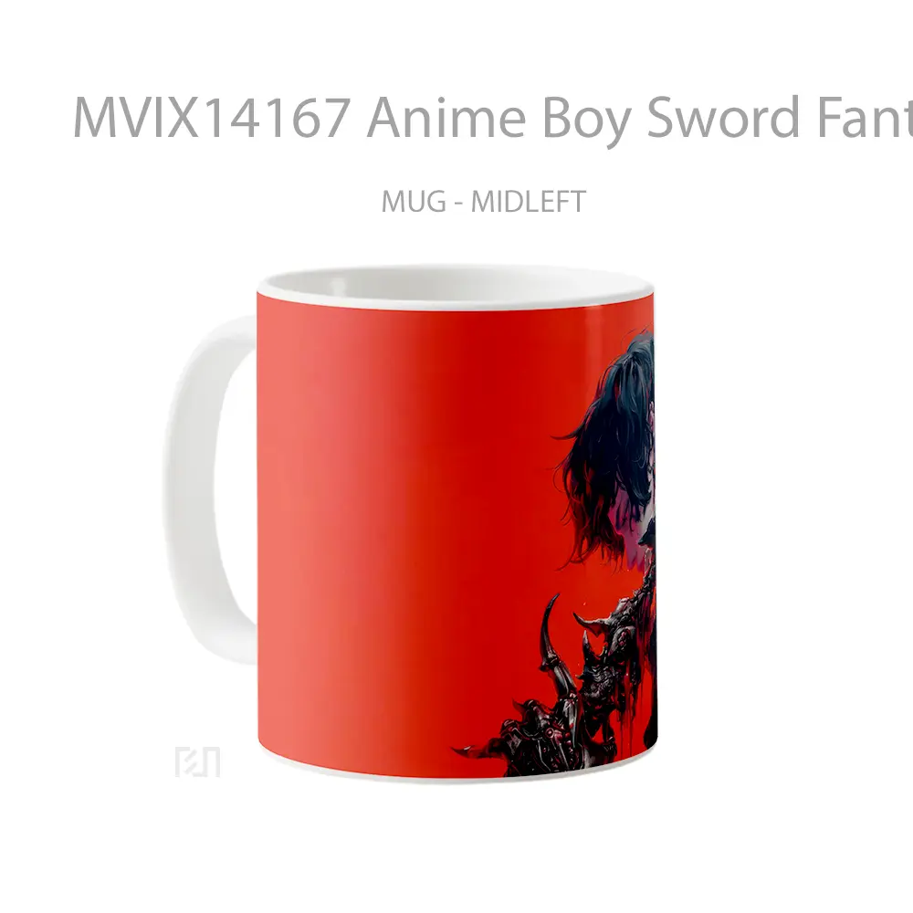 Mug Anime Boy Sword Fantasy Cangkir Anime - All-side / Desain