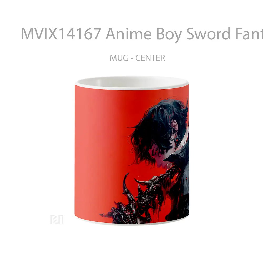 Mug Anime Boy Sword Fantasy Cangkir Anime
