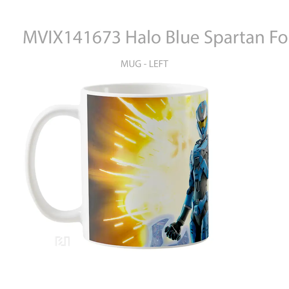 Mug Halo Blue Spartan Fortnite Gelas Keramik Unik - All-side / Desain