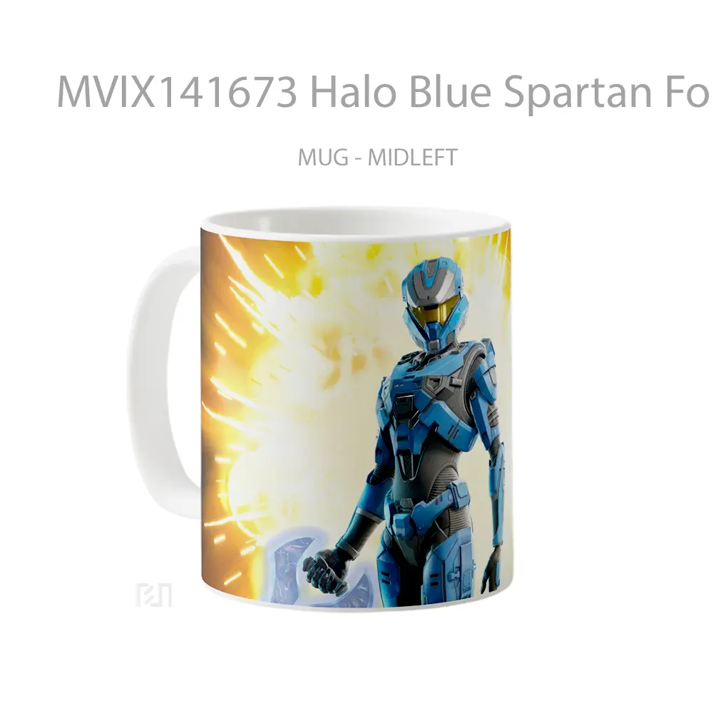 Mug Halo Blue Spartan Fortnite Gelas Keramik Unik - All-side / Desain