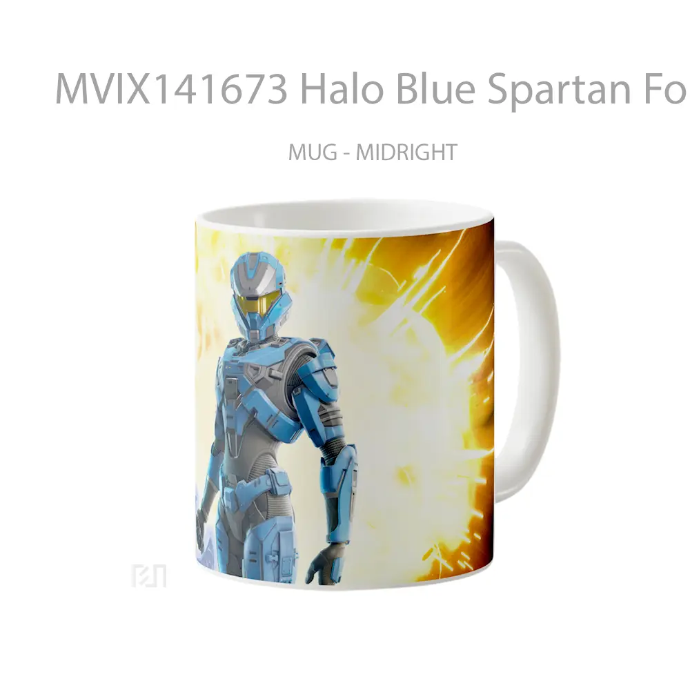 Mug Halo Blue Spartan Fortnite Gelas Keramik Unik - All-side / Desain