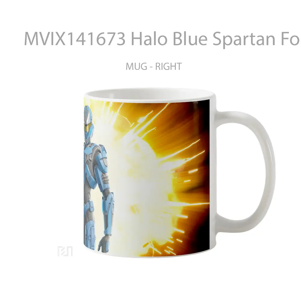 Mug Halo Blue Spartan Fortnite Gelas Keramik Unik - All-side / Desain