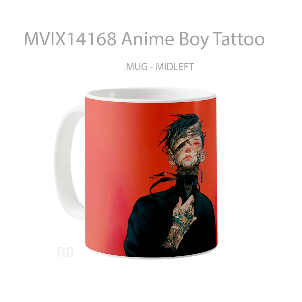 Mug Anime Boy Tattoo Cangkir Anime - All-side / Desain