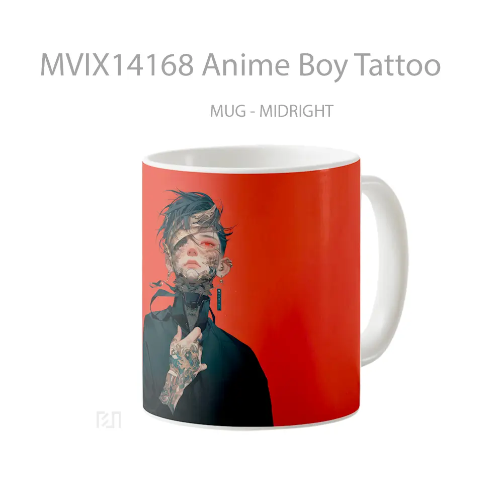 Mug Anime Boy Tattoo Cangkir Anime - All-side / Desain