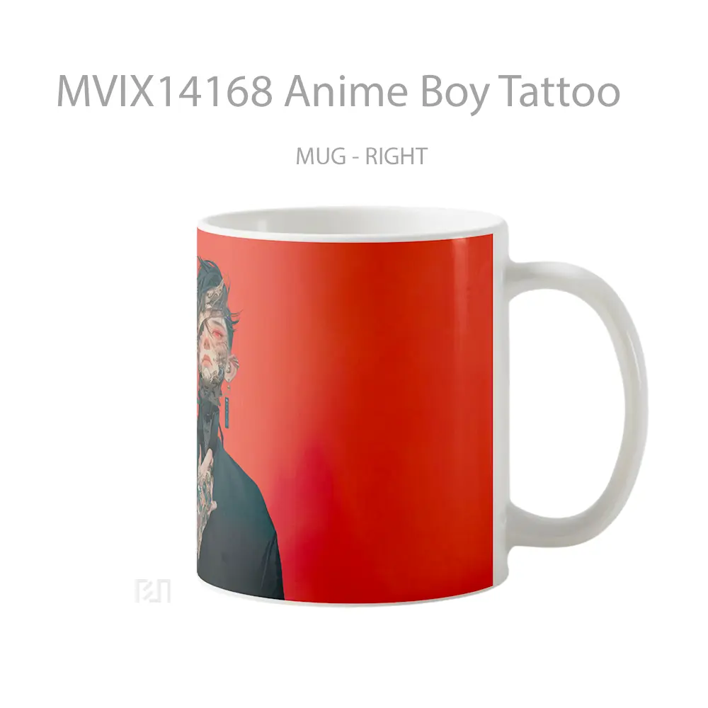 Mug Anime Boy Tattoo Cangkir Anime - All-side / Desain