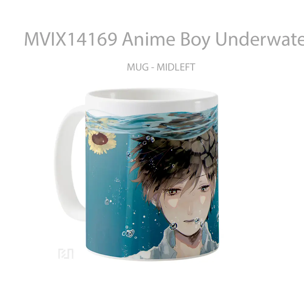 Mug Anime Boy Underwater Cangkir Anime - All-side / Desain