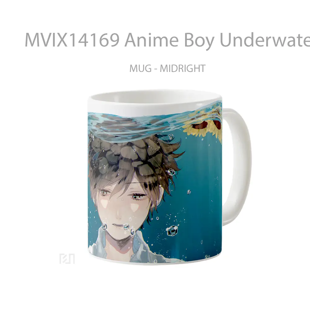 Mug Anime Boy Underwater Cangkir Anime - All-side / Desain