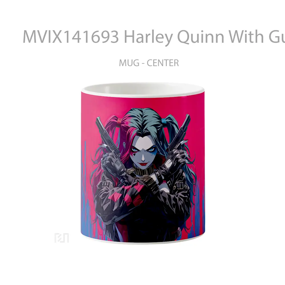 Mug Harley Quinn With Gun Gelas Keramik Unik