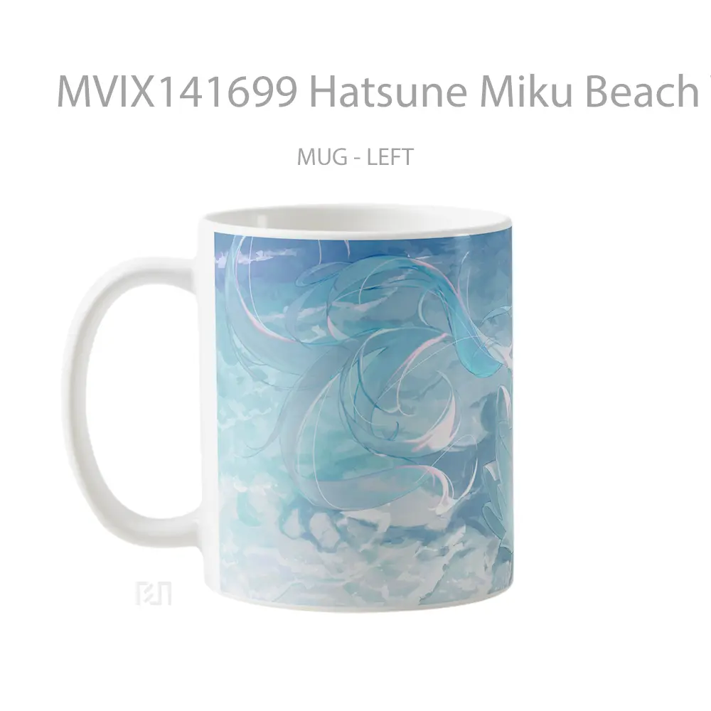 Mug Hatsune Miku Beach Wav Gelas Pemandangan Alam - All-side / Desain
