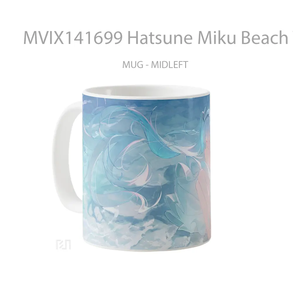 Mug Hatsune Miku Beach Wav Gelas Pemandangan Alam - All-side / Desain