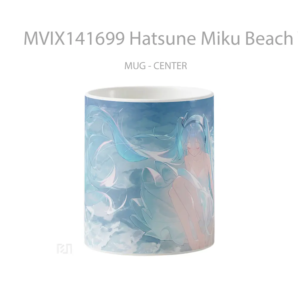 Mug Hatsune Miku Beach Wav Gelas Pemandangan Alam