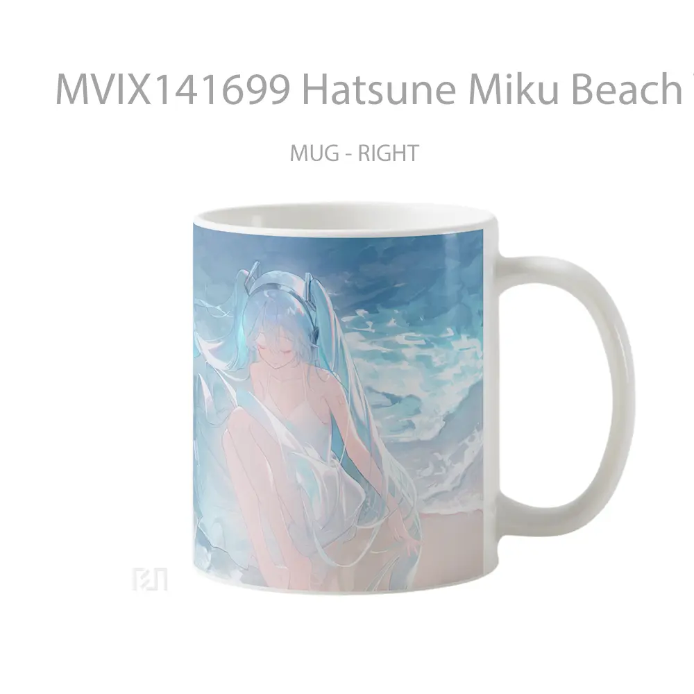 Mug Hatsune Miku Beach Wav Gelas Pemandangan Alam - All-side / Desain