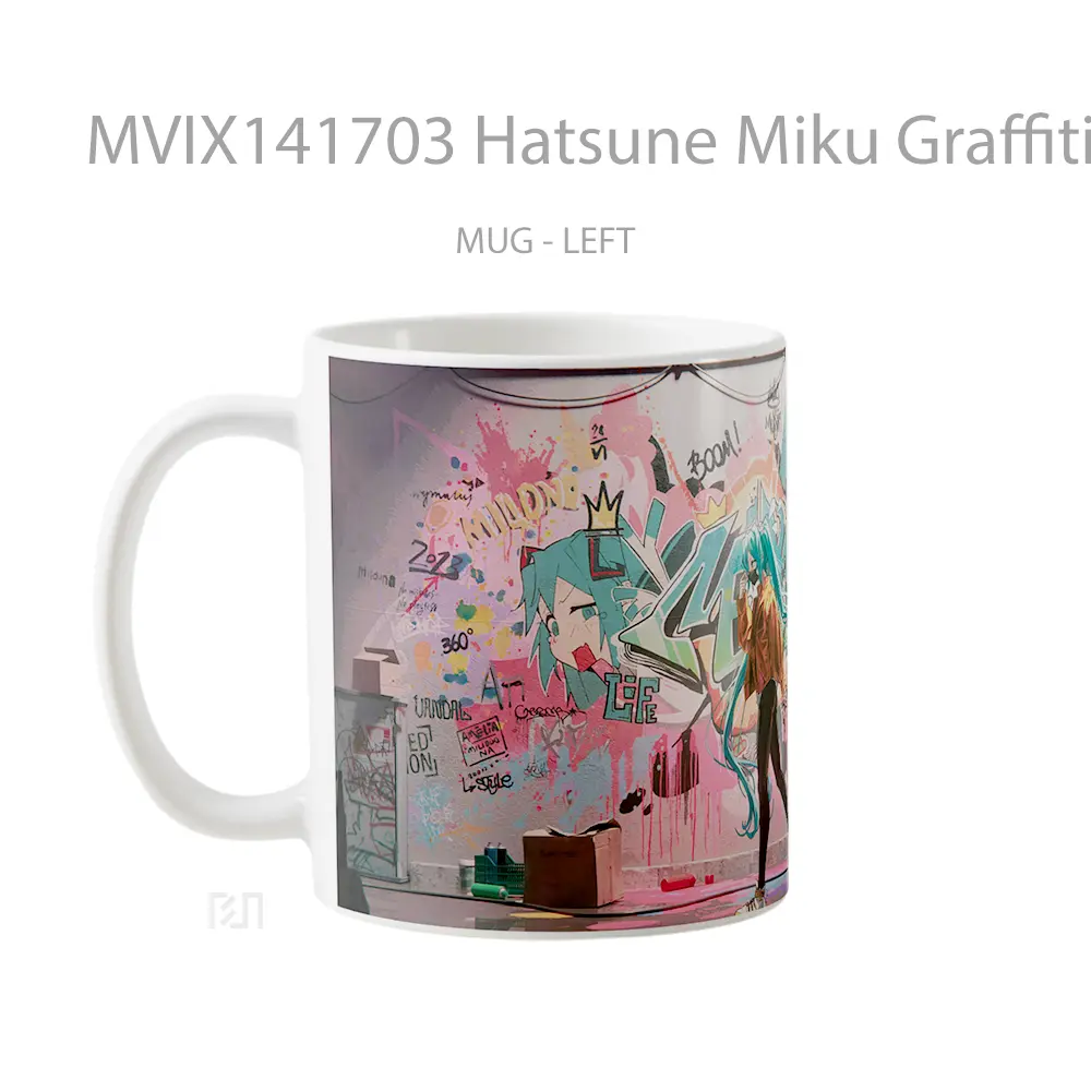 Mug Hatsune Miku Graffiti Wall Anime Girl Cangkir Anime - All-side / Desain