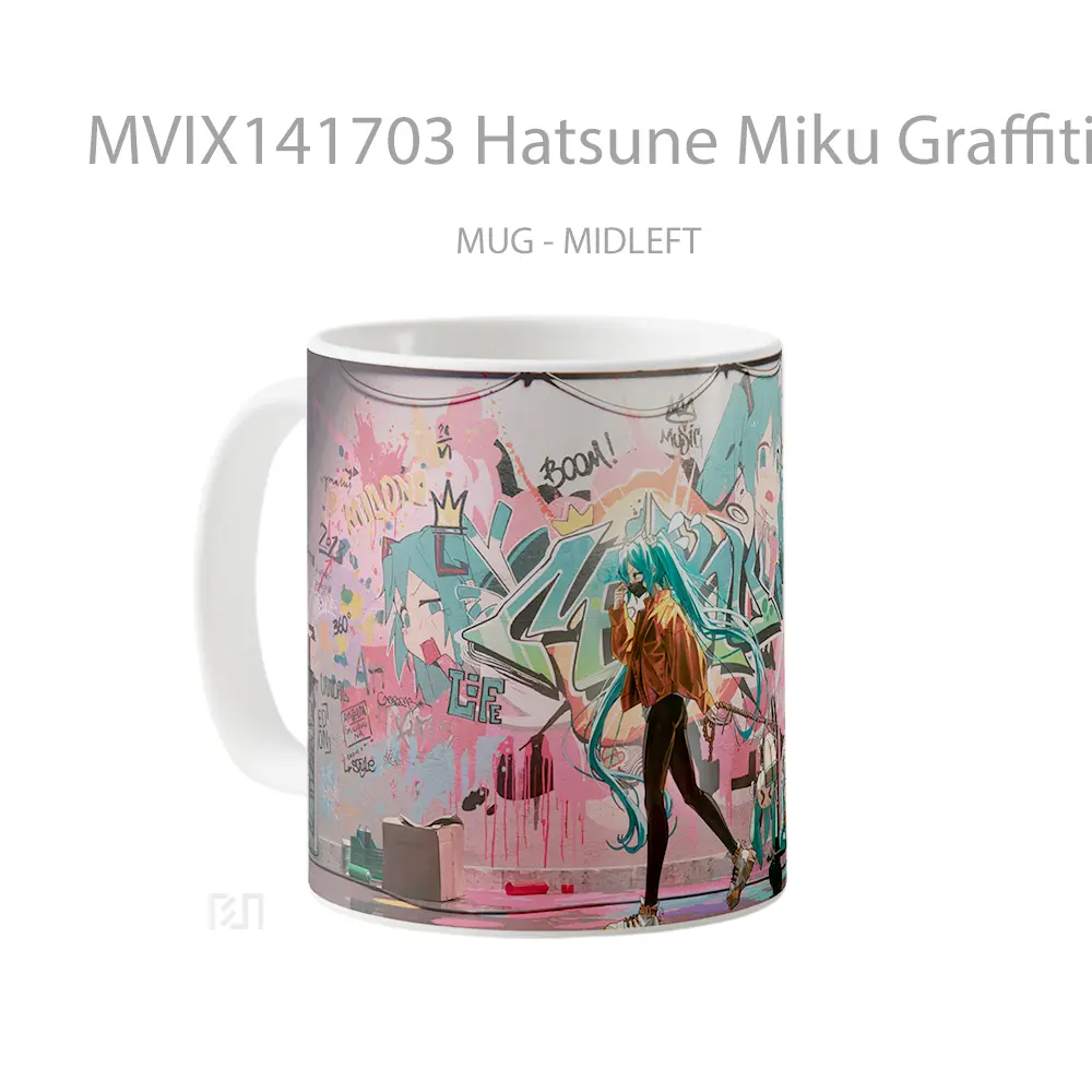 Mug Hatsune Miku Graffiti Wall Anime Girl Cangkir Anime - All-side / Desain