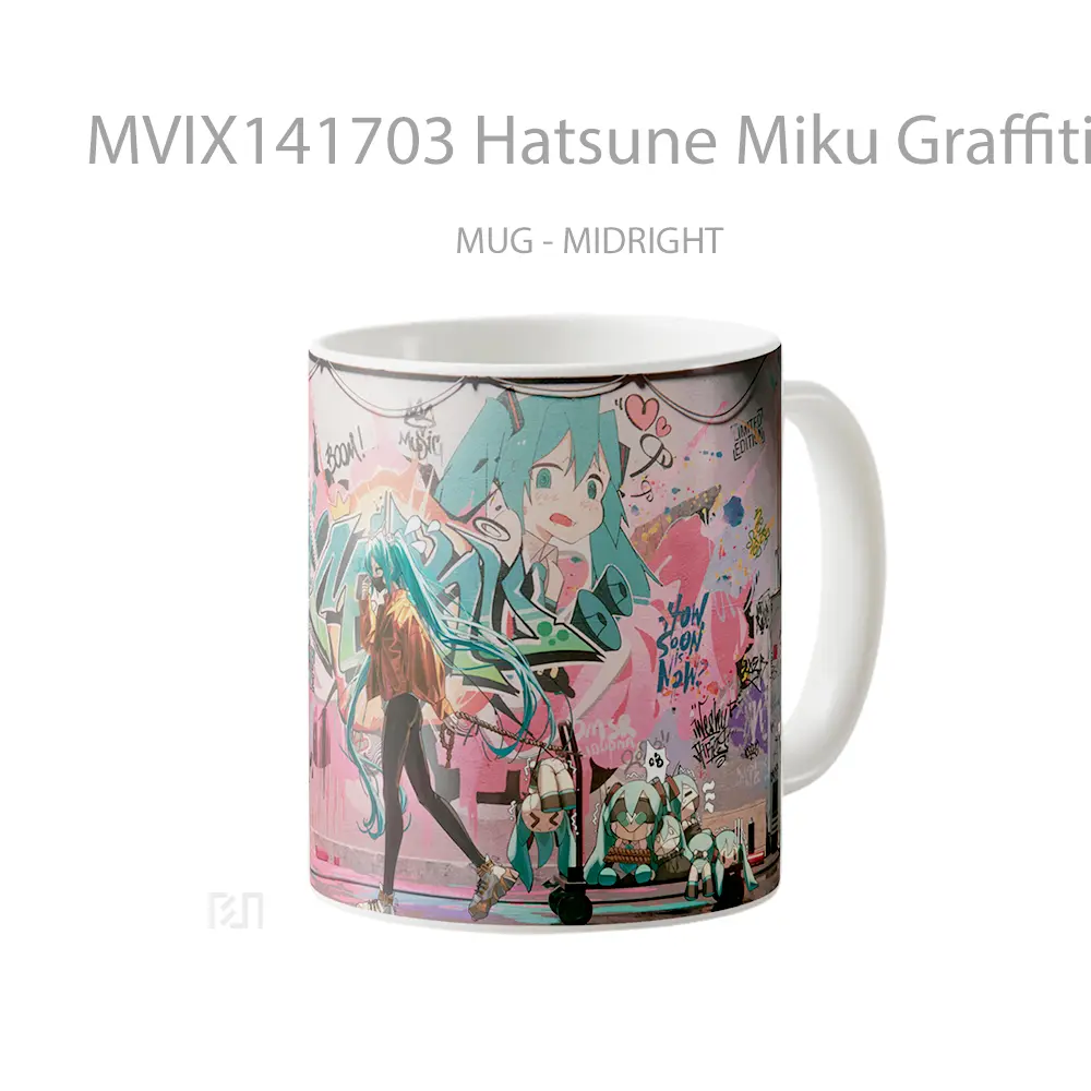 Mug Hatsune Miku Graffiti Wall Anime Girl Cangkir Anime - All-side / Desain