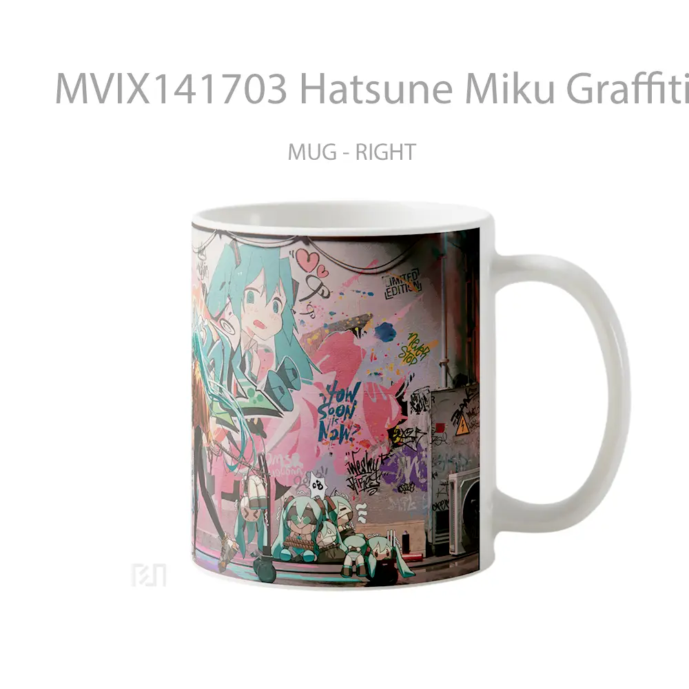 Mug Hatsune Miku Graffiti Wall Anime Girl Cangkir Anime - All-side / Desain