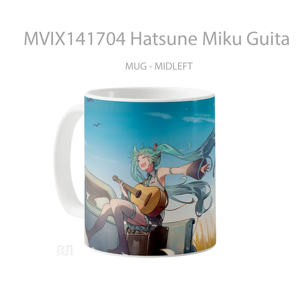 Mug Hatsune Miku Guita Gelas Keramik Unik - All-side / Desain