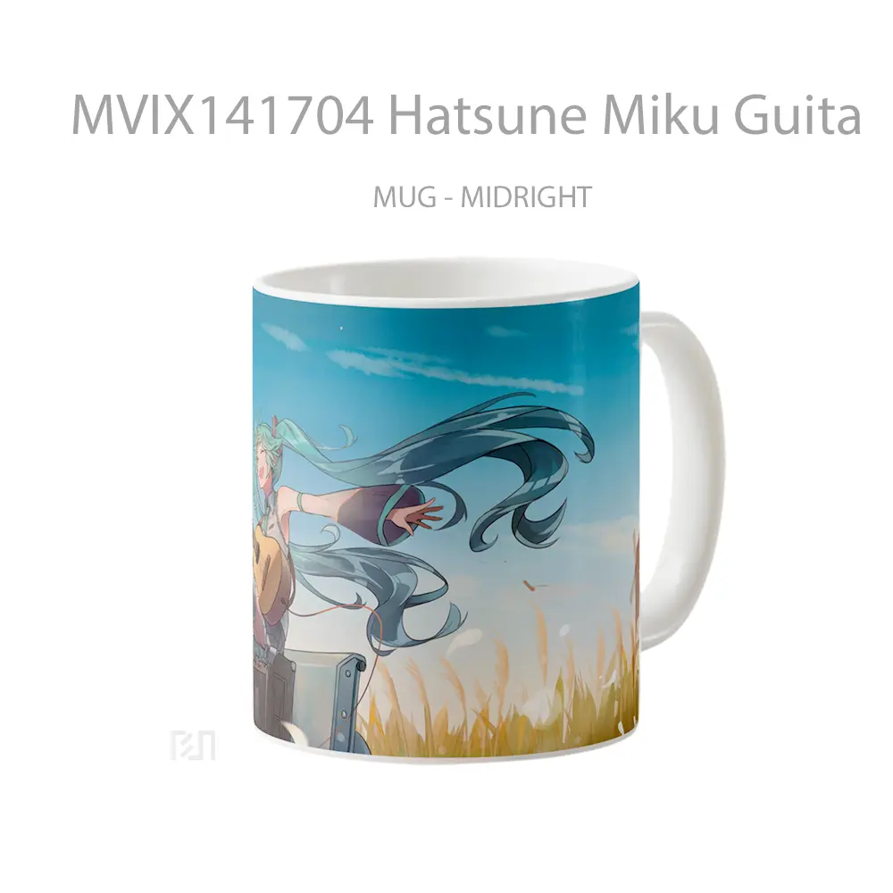 Mug Hatsune Miku Guita Gelas Keramik Unik - All-side / Desain