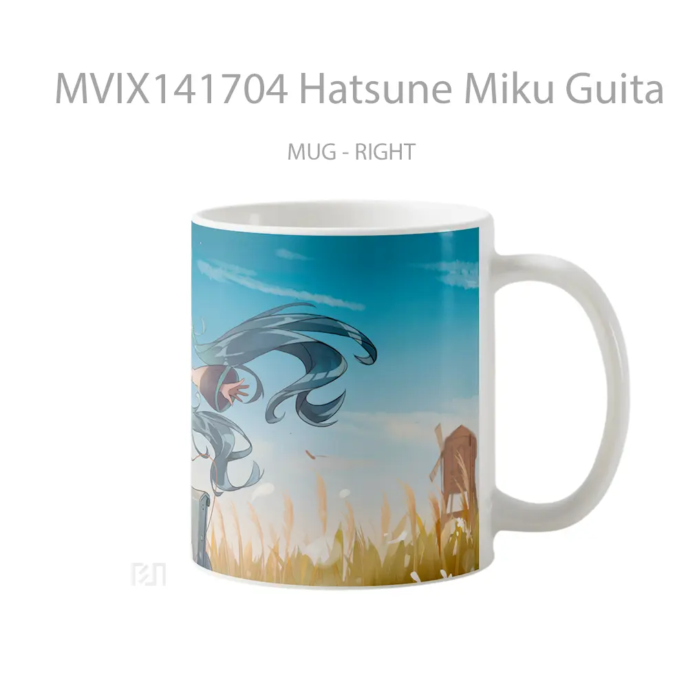 Mug Hatsune Miku Guita Gelas Keramik Unik - All-side / Desain