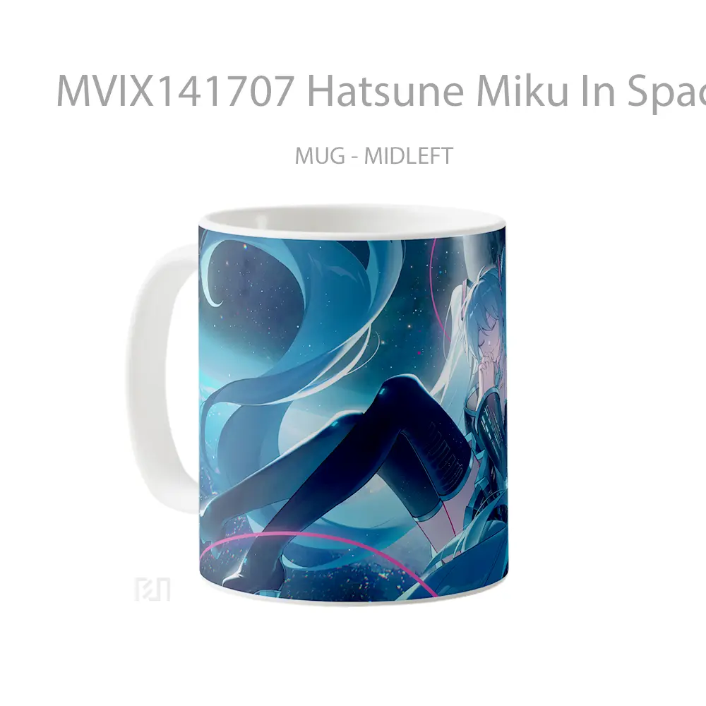Mug Hatsune Miku In Space Anime Girl Cangkir Anime - All-side / Desain