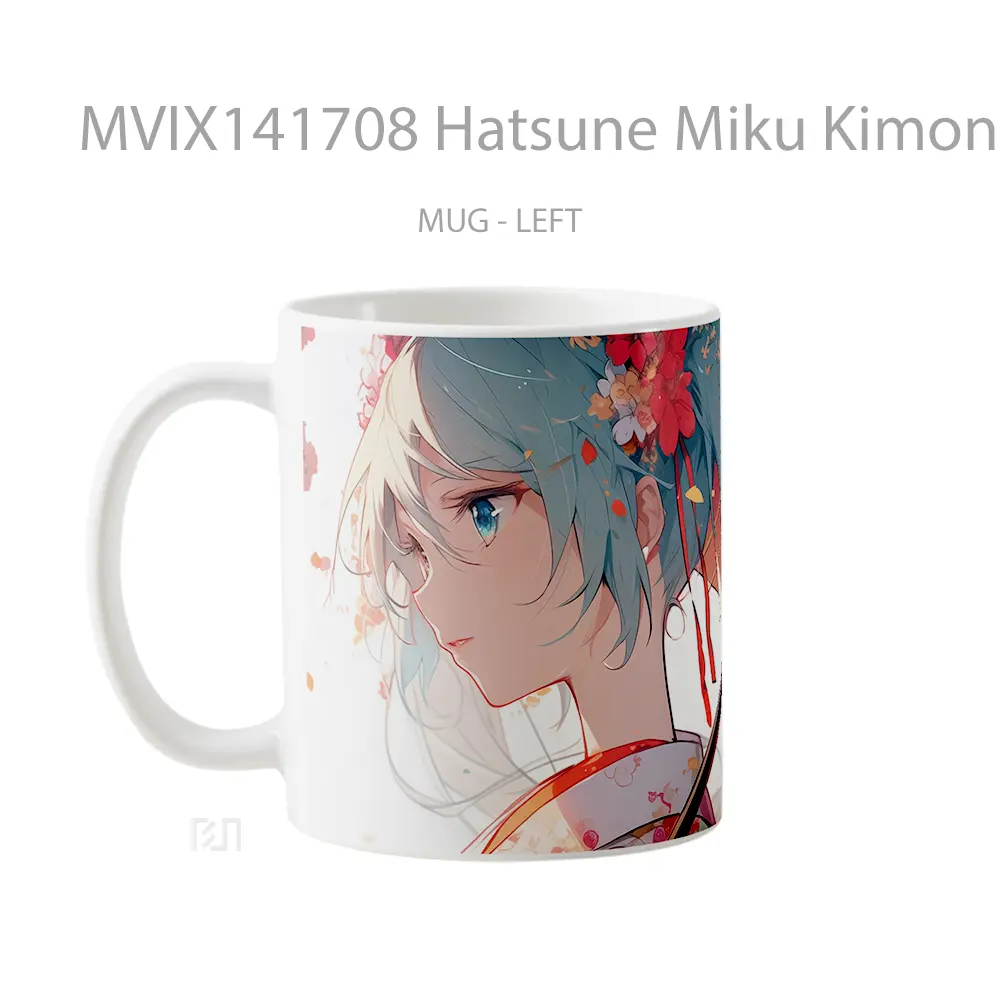 Mug Hatsune Miku Kimono Anime Girl Cangkir Anime - All-side / Desain