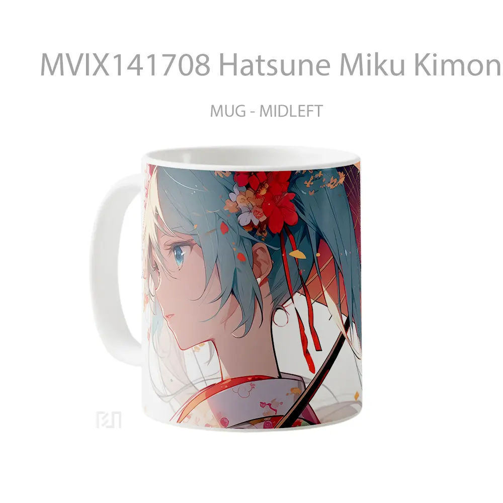 Mug Hatsune Miku Kimono Anime Girl Cangkir Anime - All-side / Desain