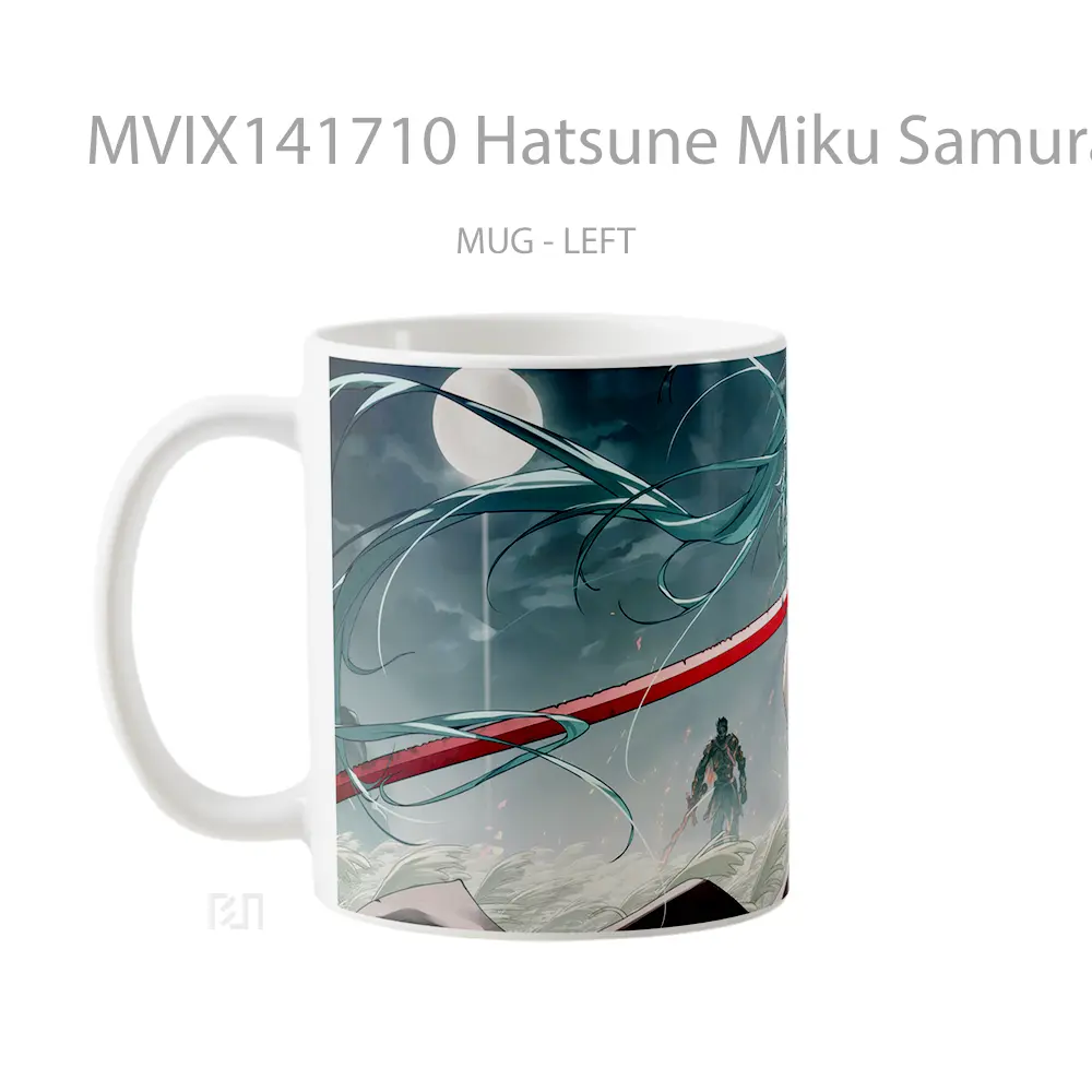Mug Hatsune Miku Samurai Katana Sword Anime Girl Cangkir Anime - All-side / Desain