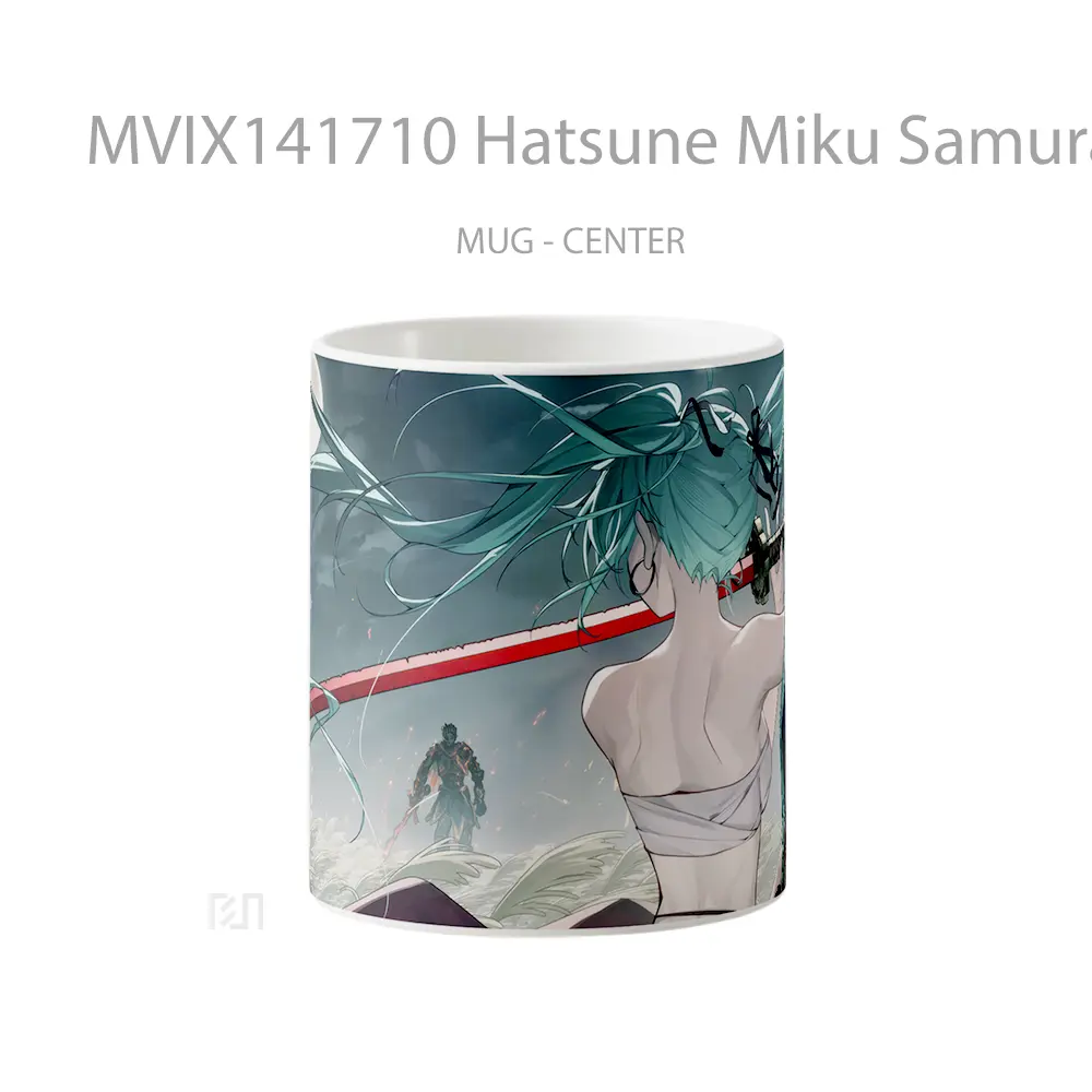 Mug Hatsune Miku Samurai Katana Sword Anime Girl Cangkir Anime
