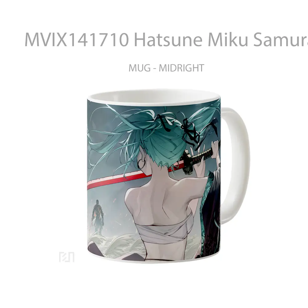 Mug Hatsune Miku Samurai Katana Sword Anime Girl Cangkir Anime - All-side / Desain