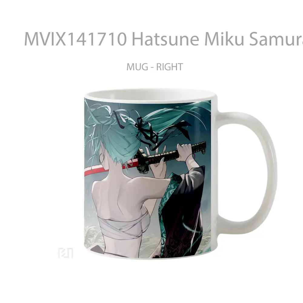 Mug Hatsune Miku Samurai Katana Sword Anime Girl Cangkir Anime - All-side / Desain